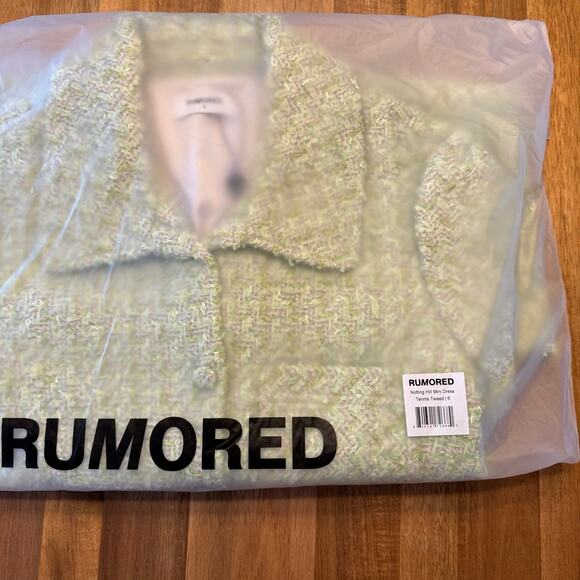 Rumored Notting Hill Mini Dress Chic Minimalist Modern Sz 6 Green Tennis Tweed - Picture 13 of 13